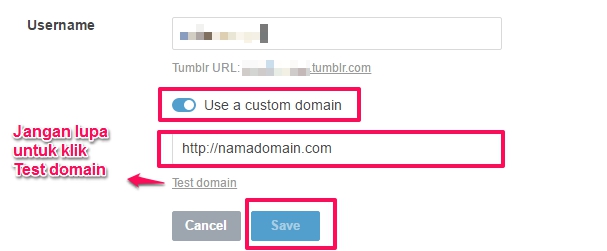 cara custom domain tumblr