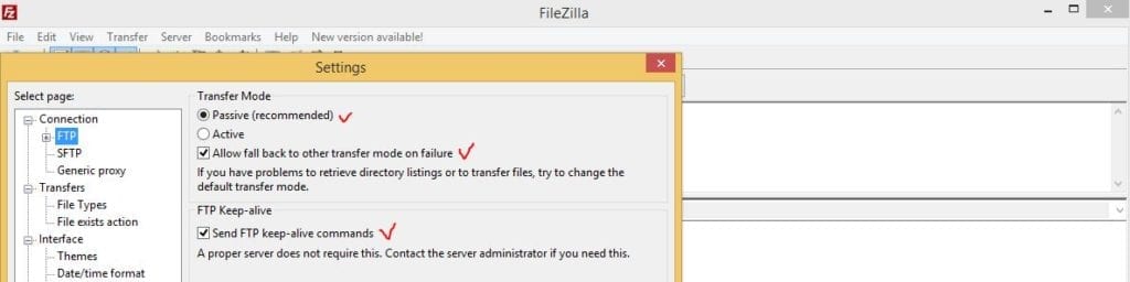 filezilla keeps disconnecting after passive mode