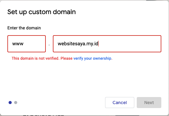 Custom Domain .id ke Google Sites