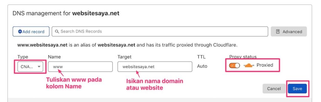 Panduan Setting DNS Di Cloudflare - DomaiNesia