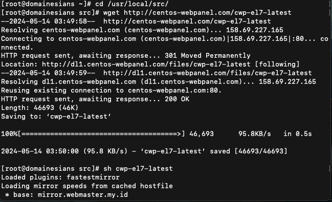 Cara Install CentOS Web Panel