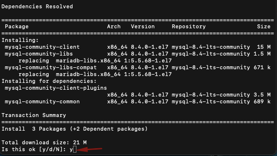 Install MySQL CentOS 7