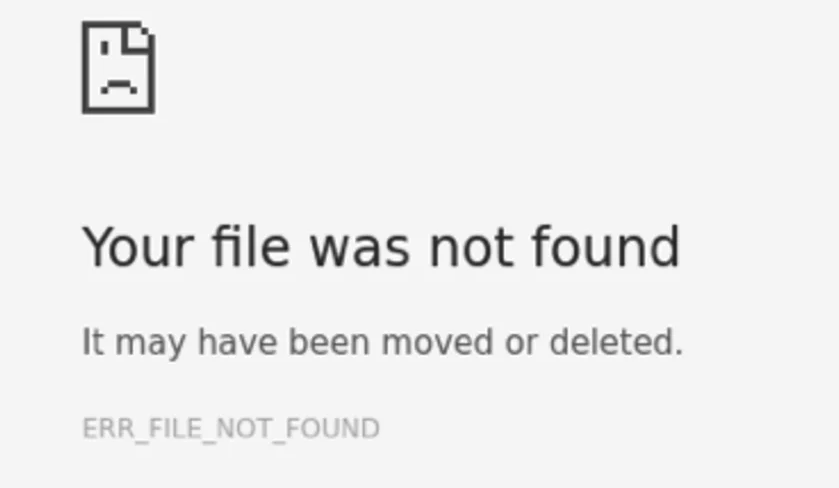 Penyebab dan Cara mengatasi ERR_FILE_NOT_FOUND