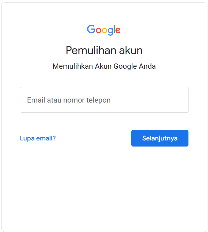 Pemulihan akun google