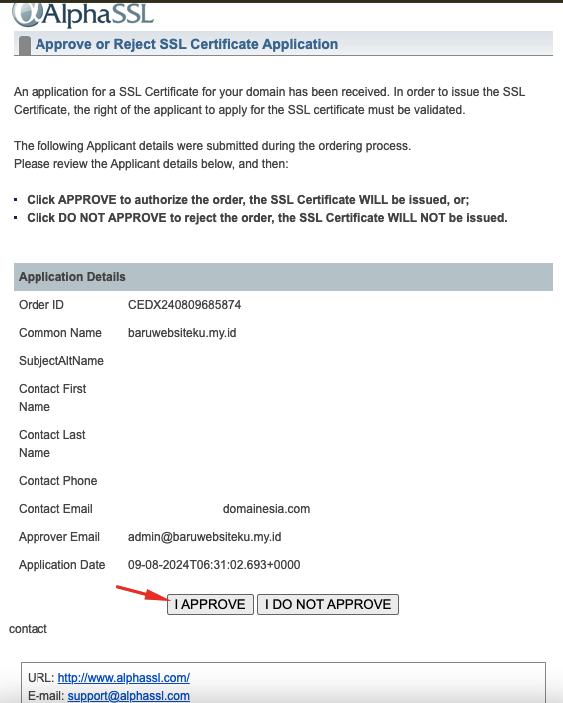 Validasi SSL GlobalSign