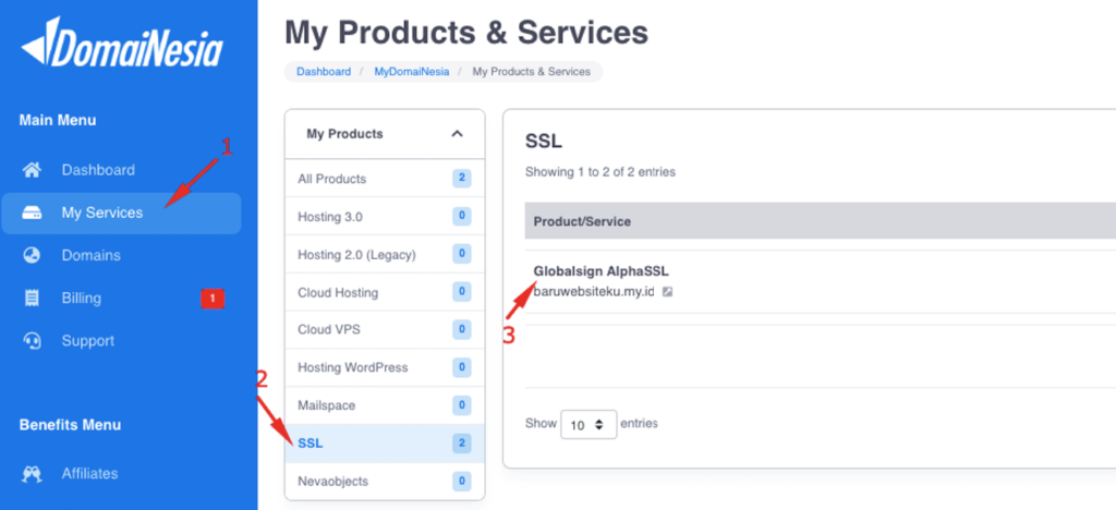 Validasi SSL GlobalSign